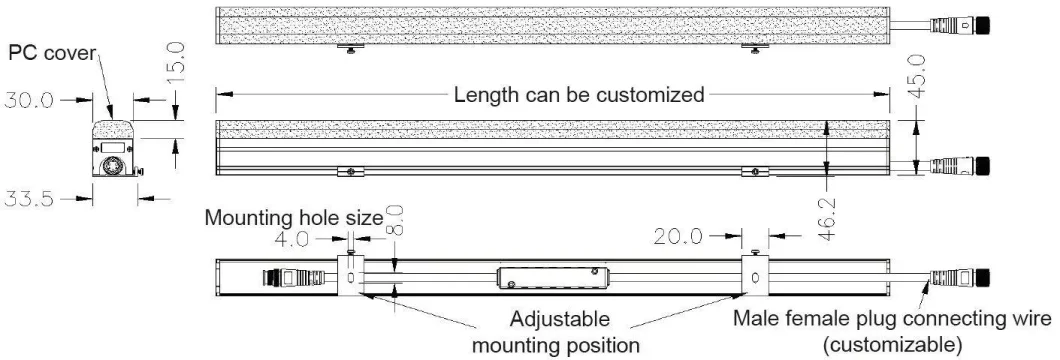 New Design IP67 Waterproof LED Light Linear Fixtures with CE RoHS Certificated