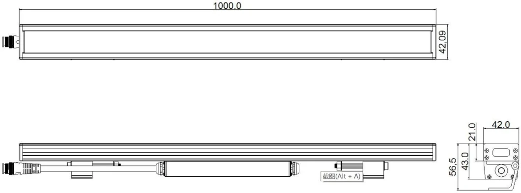 Outdoor Waterproof IP67 Facade Lighting Fixture DC24V White 24watt Commercial Modern Linear Wall Washer