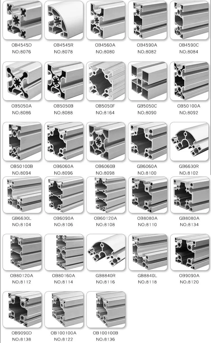 2040 4040 Customized Square Frame Interlocking T Slot V Slotwall Extruded Profiles Aluminium